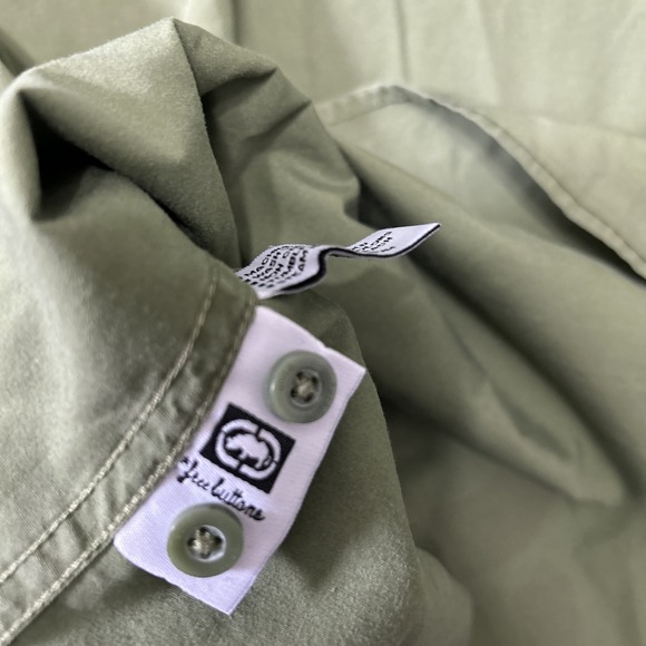 Ecko Unltd Mens Button Up Shirt Army Green Size XXL LS Logo Spellout Military - Picture 14 of 15